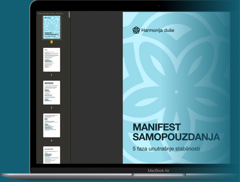 Pregled ebooka Manifest samopouzdanja na laptopu