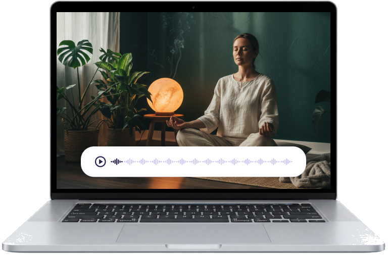 Laptop sa audio meditacijom za regulaciju anksioznosti